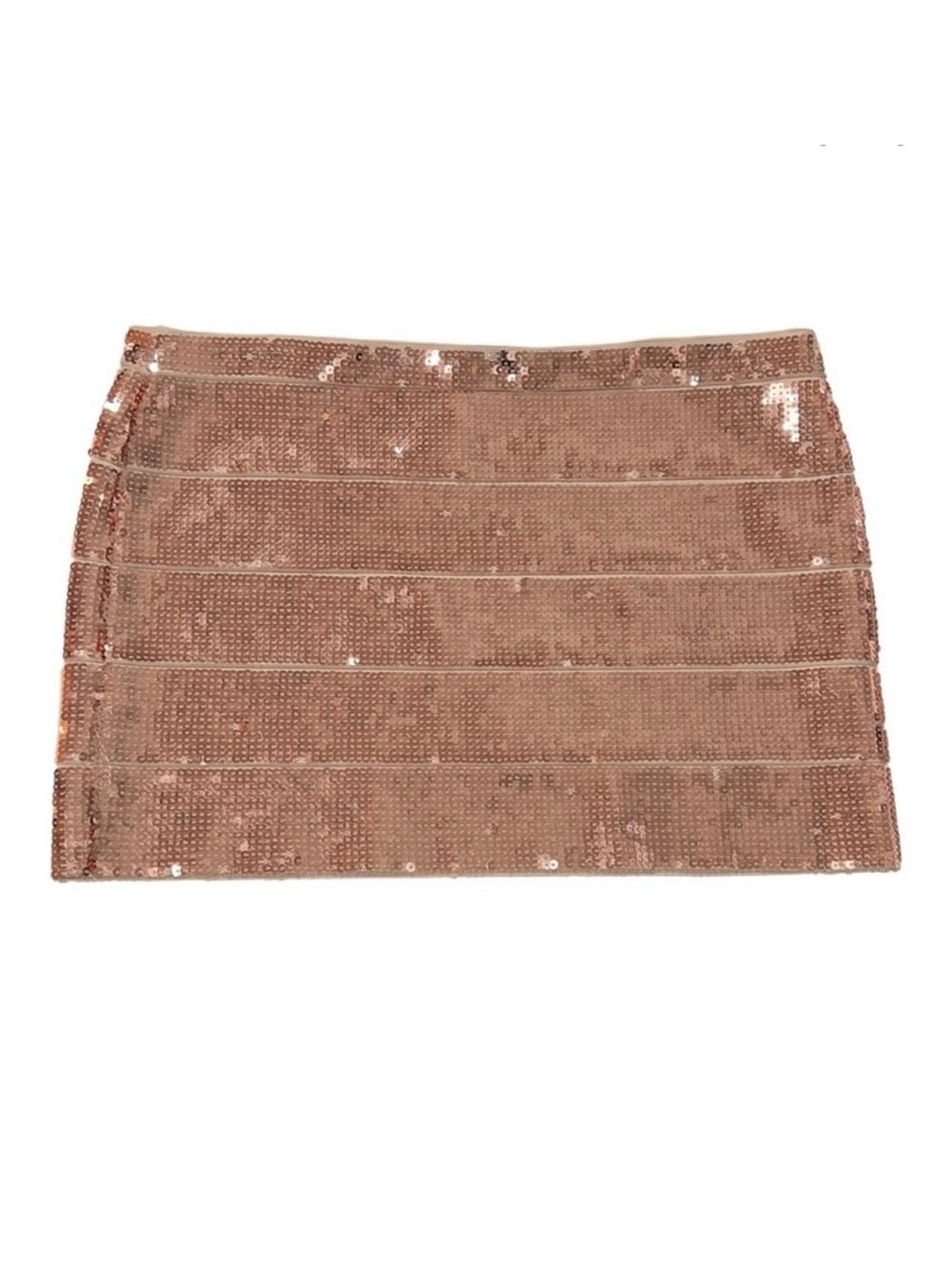 Haute Hippie Sequins Bandage Style Rose Gold Mini Skirt - Picture 4 of 9